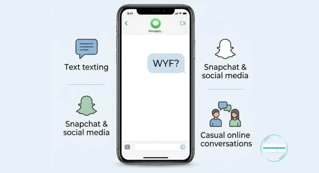 Social media chat concept showing how WYF is used in casual online conversations and messaging.