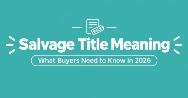 Salvage Title Meaning explained for buyers