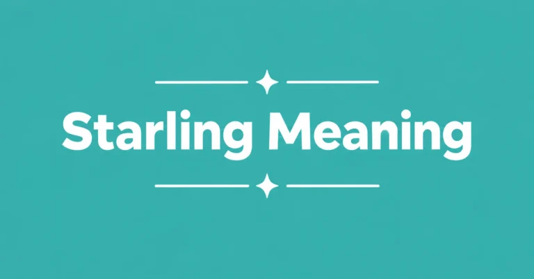 Starling Meaning explained with a clear definition and examples