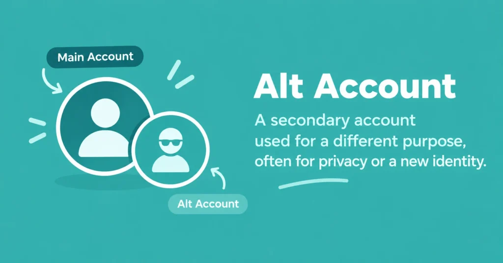 “Alt Account infographic showing a main account and a separate account for privacy or different interests.”