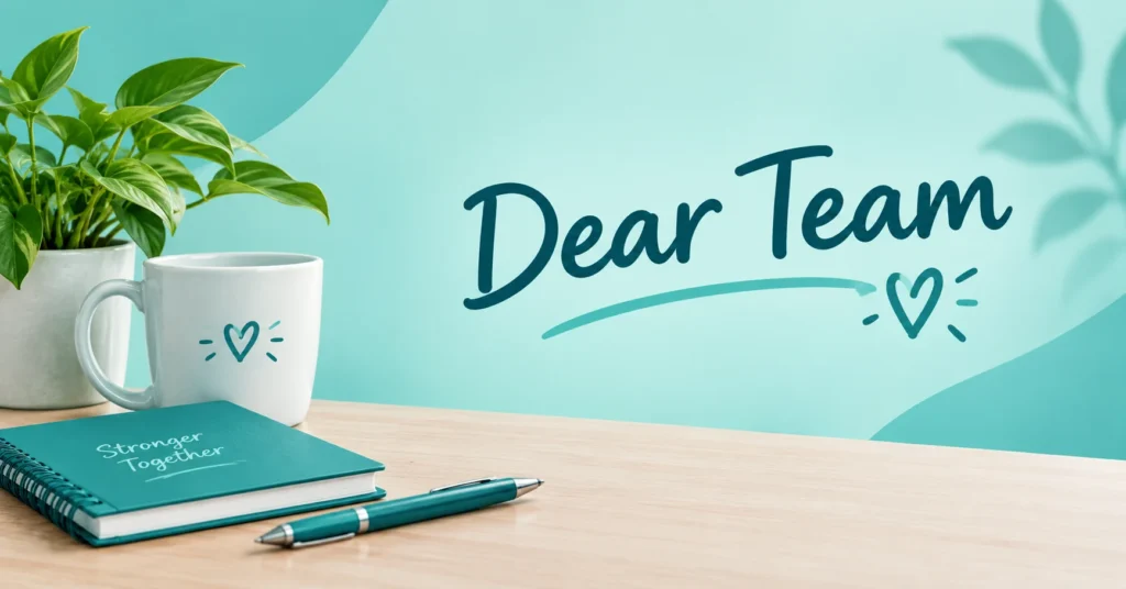 Dear Team meaning  a friendly and professional way to address a group or colleagues.