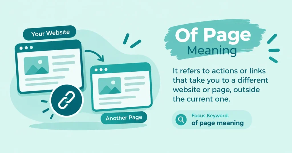 “Of page meaning explained with connected website pages and the focus keyword.”