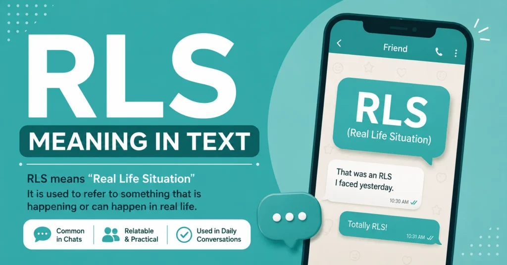 RLS meaning in text explained with Real Life Situation definition and chat example