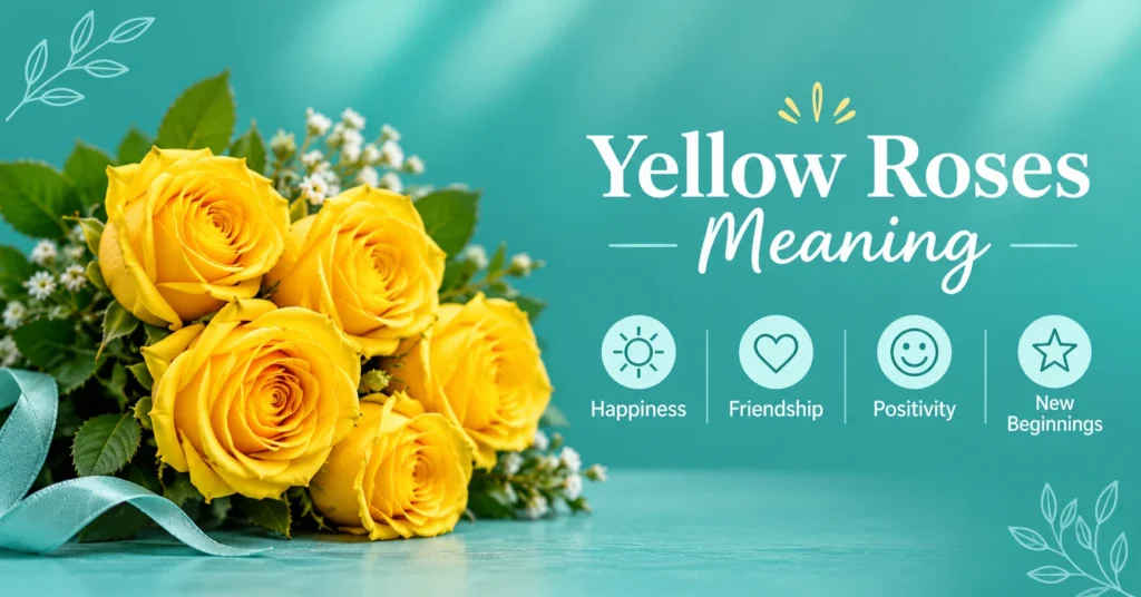 Yellow roses meaning with a bouquet symbolizing happiness, friendship, positivity, and new beginnings
