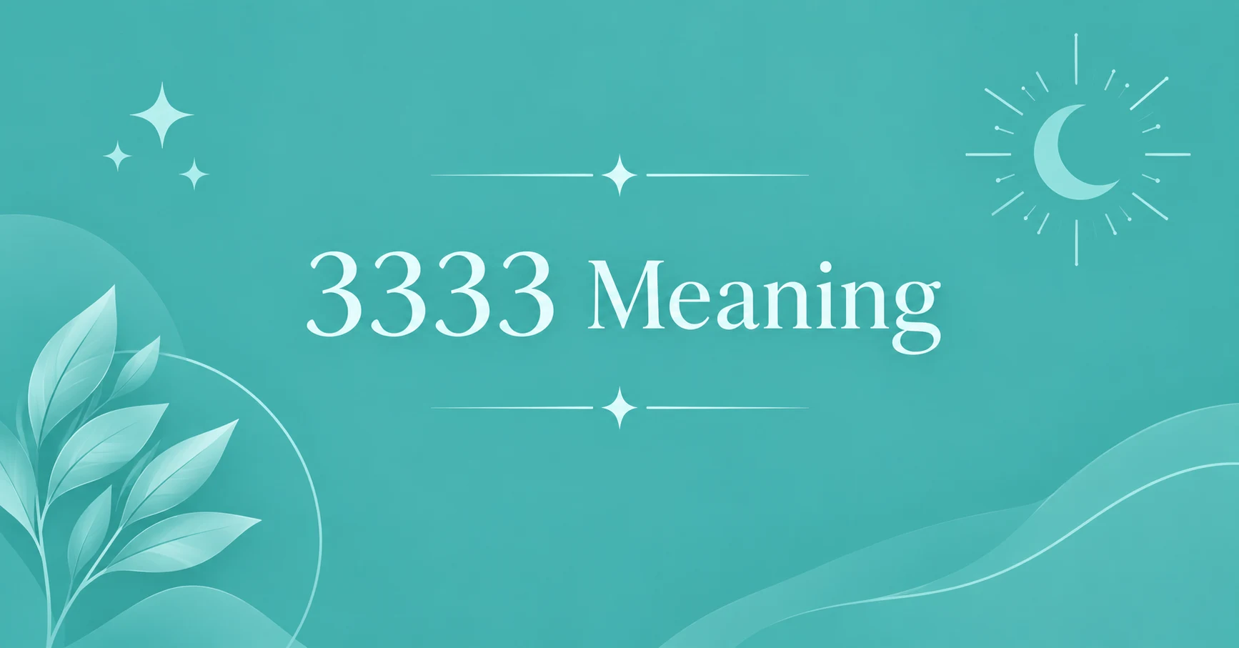 3333 Meaning feature image with elegant teal background and minimalist celestial design