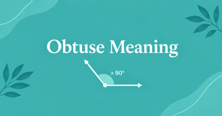 Obtuse Meaning illustrated with an obtuse angle greater than 90 degrees
