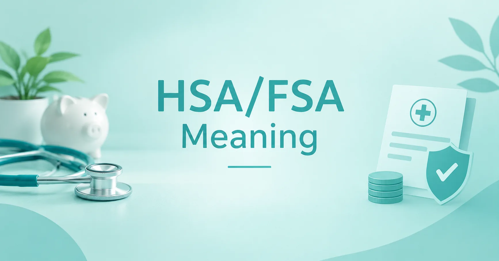 HSA/FSA Meaning explained with healthcare savings and medical expense symbols