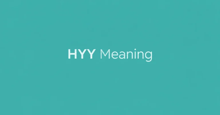 HYY Meaning text slang abbreviation meaning on a teal background