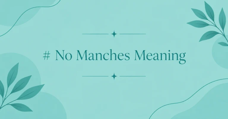 No Manches Meaning feature image with a minimalist teal background and elegant botanical design.