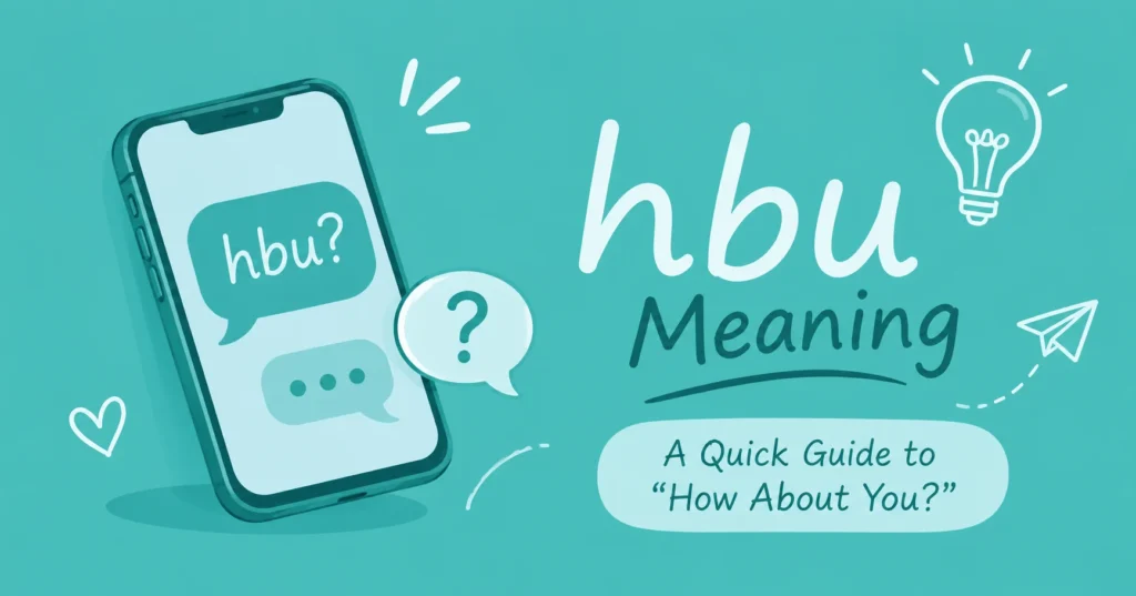 1. hbu meaning shown on smartphone with “How About You?” text