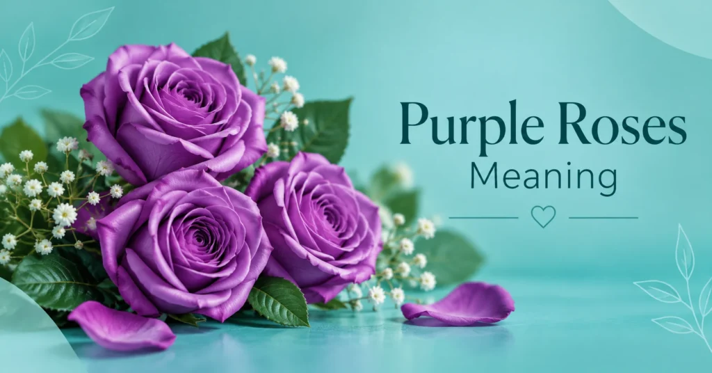 Purple roses meaning explained with a bouquet, symbolism, and occasions for giving purple roses.