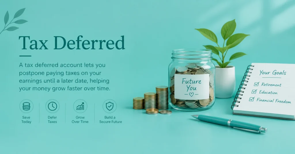 Tax deferred meaning explained with savings, delayed taxes, and future financial growth.
