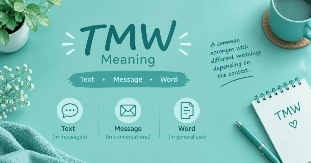 TMW meaning infographic explaining the acronym and its common uses.